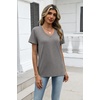 Zeagoo Womens V-Neck Tops Summer Casual Short Sleeve Tshirts S-3XL(Z-gray)