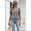 Zeagoo Womens V-Neck Tops Summer Casual Short Sleeve Tshirts S-3XL(Z-gray)