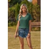 Zeagoo Womens V-Neck Tops Summer Casual Short Sleeve Tshirts S-3XL(Z-green)