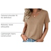 Zeagoo Womens V-Neck Tops Summer Casual Short Sleeve Tshirts S-3XL(Z-khaki)