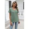 Zeagoo Womens V-Neck Tops Summer Casual Short Sleeve Tshirts S-3XL(Z-light Green)