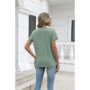 Zeagoo Womens V-Neck Tops Summer Casual Short Sleeve Tshirts S-3XL(Z-light Green)