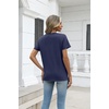 Zeagoo Womens V-Neck Tops Summer Casual Short Sleeve Tshirts S-3XL(Z-navy Blue)