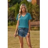 Zeagoo Womens V-Neck Tops Summer Casual Short Sleeve Tshirts S-3XL(Z-peacock Blue)