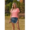 Zeagoo Womens V-Neck Tops Summer Casual Short Sleeve Tshirts S-3XL(Z-pink)