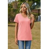Zeagoo Womens V-Neck Tops Summer Casual Short Sleeve Tshirts S-3XL(Z-pink)