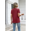Zeagoo Womens V-Neck Tops Summer Casual Short Sleeve Tshirts S-3XL(Z-red)