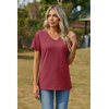 Zeagoo Womens V-Neck Tops Summer Casual Short Sleeve Tshirts S-3XL(Z-red)