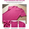Zeagoo Womens V-Neck Tops Summer Casual Short Sleeve Tshirts S-3XL(Z-rose Red)