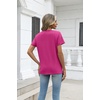Zeagoo Womens V-Neck Tops Summer Casual Short Sleeve Tshirts S-3XL(Z-rose Red)