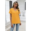 Zeagoo Womens V-Neck Tops Summer Casual Short Sleeve Tshirts S-3XL(Z-yellow)