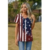 Zeagoo Womens V-Neck Tops Summer Casual Short Sleeve Tshirts S-3XL(Zz-flag)
