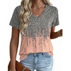 Zeagoo Womens V-Neck Tops Summer Casual Short Sleeve Tshirts S-3XL(Zz-jb44)