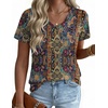Zeagoo Womens V-Neck Tops Summer Casual Short Sleeve Tshirts S-3XL(Zz-mz721)