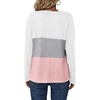 Zeagoo Women’s Waffle Shirts V Neck Long Sleeve Tops Color Block T-Shirts Casual Pullover Tunics 2025 Fashion Basic Tees(A-white/Gray/Pink)