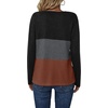 Zeagoo Women’s Waffle Shirts V Neck Long Sleeve Tops Color Block T-Shirts Casual Pullover Tunics 2025 Fashion Basic Tees(Black/Charcoal/Caramel)