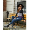 Zeagoo Women’s Waffle Shirts V Neck Long Sleeve Tops Color Block T-Shirts Casual Pullover Tunics 2025 Fashion Basic Tees(Black/Gray/Purple)