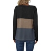 Zeagoo Women’s Waffle Shirts V Neck Long Sleeve Tops Color Block T-Shirts Casual Pullover Tunics 2025 Fashion Basic Tees(Black/Khaki/Deep Gray)