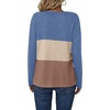 Zeagoo Women’s Waffle Shirts V Neck Long Sleeve Tops Color Block T-Shirts Casual Pullover Tunics 2025 Fashion Basic Tees(Blue/Light Brown/Brown)