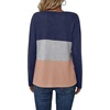 Zeagoo Women’s Waffle Shirts V Neck Long Sleeve Tops Color Block T-Shirts Casual Pullover Tunics 2025 Fashion Basic Tees(Navy Blue/Gray/Light Brown)