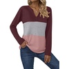 Zeagoo Women’s Waffle Shirts V Neck Long Sleeve Tops Color Block T-Shirts Casual Pullover Tunics 2025 Fashion Basic Tees(Red/Gray/Pink)