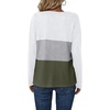 Zeagoo Women’s Waffle Shirts V Neck Long Sleeve Tops Color Block T-Shirts Casual Pullover Tunics 2025 Fashion Basic Tees(White/Gray/Army Green)