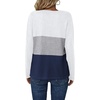 Zeagoo Women’s Waffle Shirts V Neck Long Sleeve Tops Color Block T-Shirts Casual Pullover Tunics 2025 Fashion Basic Tees(White/Gray/Navy Blue)