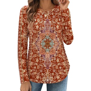 Zeagoo Long Sleeve Shirts for Women Crew Neck Casual Fall Fashion Blouses Basic Tunic Tops Dressy Work Clothes(Multicolor-mz811)