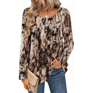 Zeagoo Long Sleeve Shirts for Women Dressy Casual Blouses Loose Tunic Tops(Multicolor-cx366)