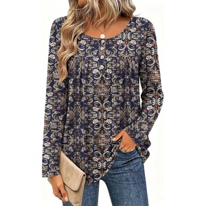 Zeagoo Long Sleeve Shirts for Women Dressy Casual Blouses Loose Tunic Tops(Multicolor-mz869)
