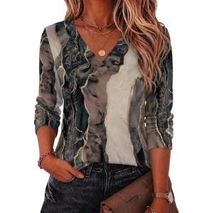 Zeagoo Women Long Sleeve Tops Dressy Casual V Neck Shirt Fall Work Blouse(Multicolor-cx278)