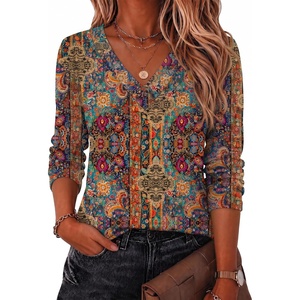 Zeagoo Women Long Sleeve Tops Dressy Casual V Neck Shirt Fall Work Blouse(Mz721)