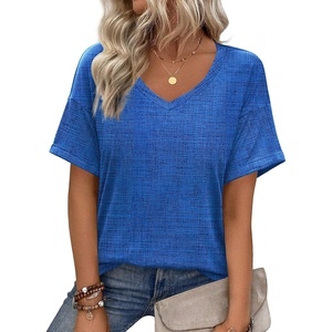 Zeagoo Womens Summer Tops Short Sleeve Work Casual Shirts Trendy V Neck Tee(Cx319)