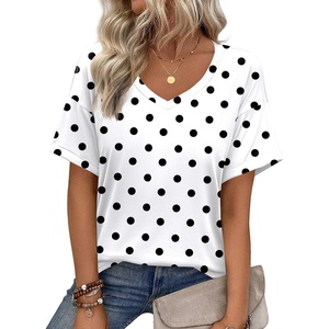 Zeagoo Womens Summer Tops Short Sleeve Work Casual Shirts Trendy V Neck Tee(Jh592)