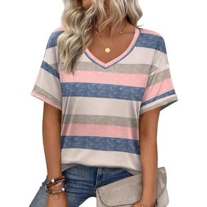 Zeagoo Womens Summer Tops Short Sleeve Work Casual Shirts Trendy V Neck Tee(Tw669)