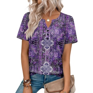 Zeagoo Womens Summer Tops V Neck Short Sleeve Shirts Dressy Casual Blouse(Mz907)