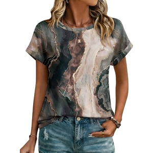 Zeagoo Womens Tops Short Sleeve Cute Summer Blouses Crew Neck Dressy Casual T Shirts Work Clothes S-2XL(Cx278-multicolored)