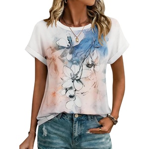 Zeagoo Womens Tops Short Sleeve Cute Summer Blouses Crew Neck Dressy Casual T Shirts Work Clothes S-2XL(Sf311-pattern)