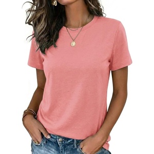 Zeagoo Womens Tshirt Short Sleeve Summer Tops Crewneck Casual Basic Tee Shirts Spring Clothes Trendy Outfit(Coral)