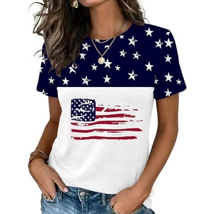 Zeagoo Womens Tshirt Short Sleeve Summer Tops Crewneck Casual Basic Tee Shirts Spring Clothes Trendy Outfit(Z Flag White 39)