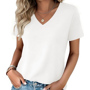 Zeagoo Womens V-Neck Tops Summer Casual Short Sleeve Tshirts S-3XL(A-white)