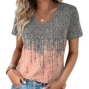 Zeagoo Womens V-Neck Tops Summer Casual Short Sleeve Tshirts S-3XL(Zz-jb44)