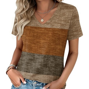 Zeagoo Womens V-Neck Tops Summer Casual Short Sleeve Tshirts S-3XL(Zz-jh398)