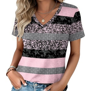 Zeagoo Womens V-Neck Tops Summer Casual Short Sleeve Tshirts S-3XL(Zz-tz245)