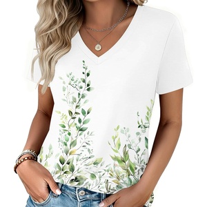 Zeagoo Womens V-Neck Tops Summer Casual Short Sleeve Tshirts S-3XL(Zz-wf135)