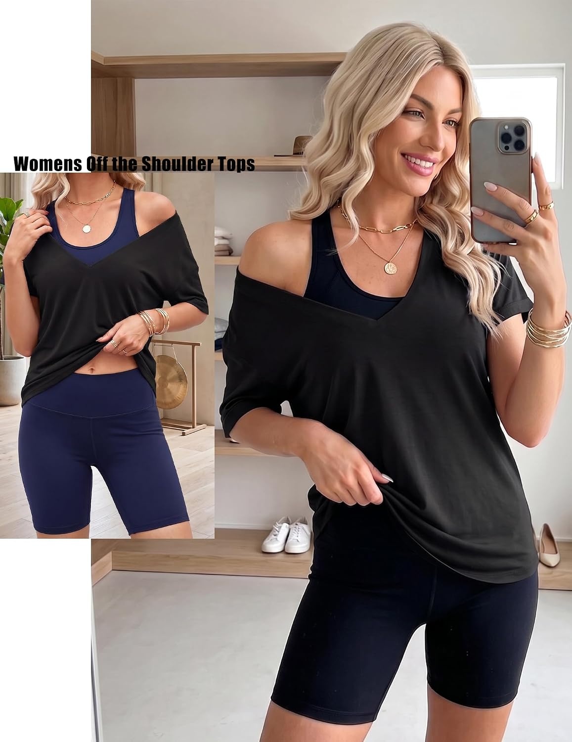 image:imageZeagoo Sexy Tops for Women Deep V Neck Shirts Summer Tops Low Cut TshirtsA01black