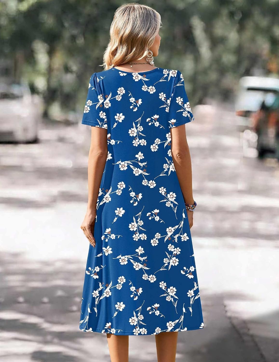 image:imageZeagoo Summer Casual Dress for Womens Floral Midi Sundress with PocketsBlue Floral1