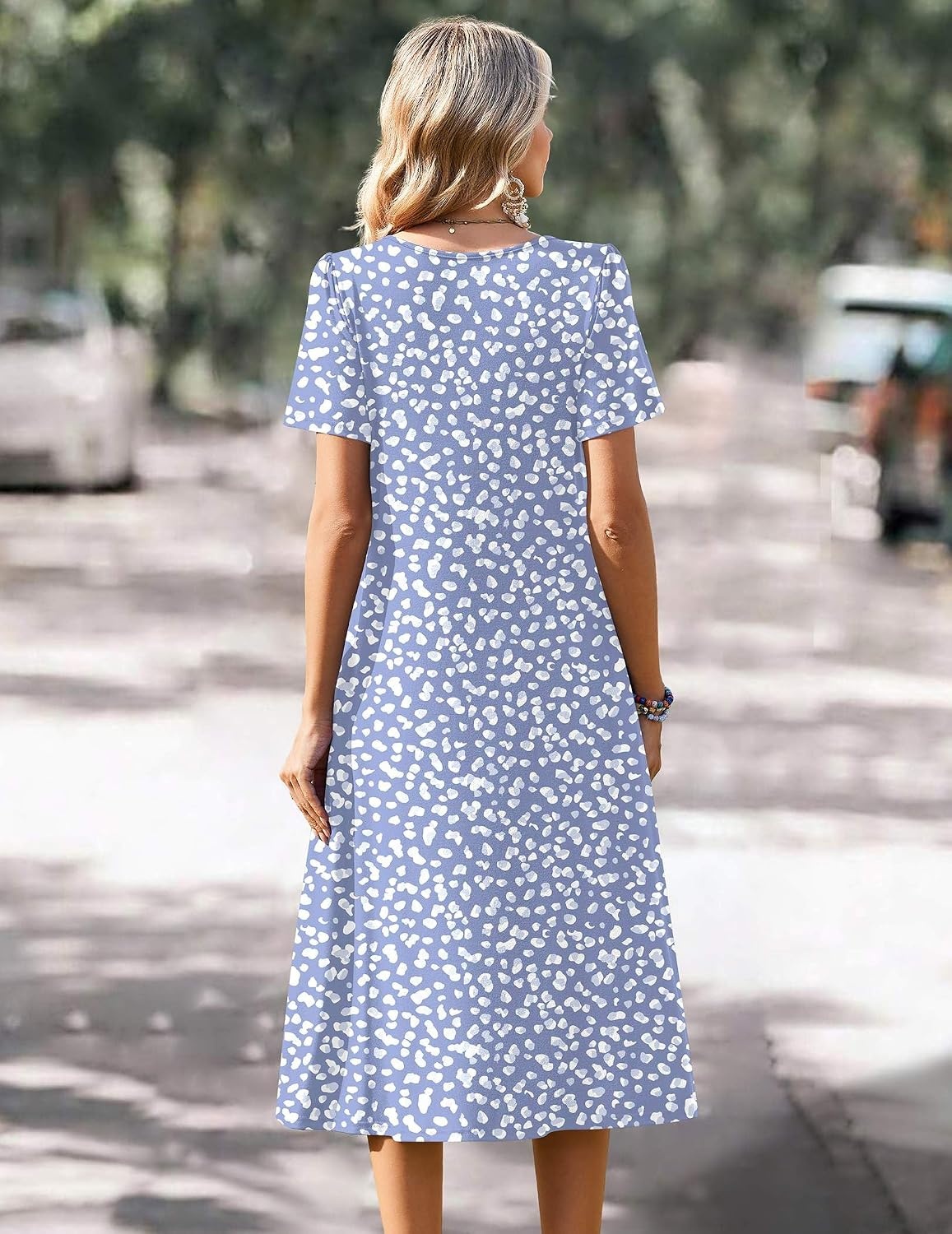 image:imageZeagoo Summer Casual Dress for Womens Floral Midi Sundress with PocketsBlueprinted