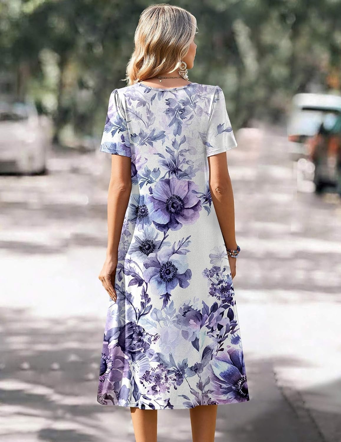 image:imageZeagoo Summer Casual Dress for Womens Floral Midi Sundress with PocketsFloral6