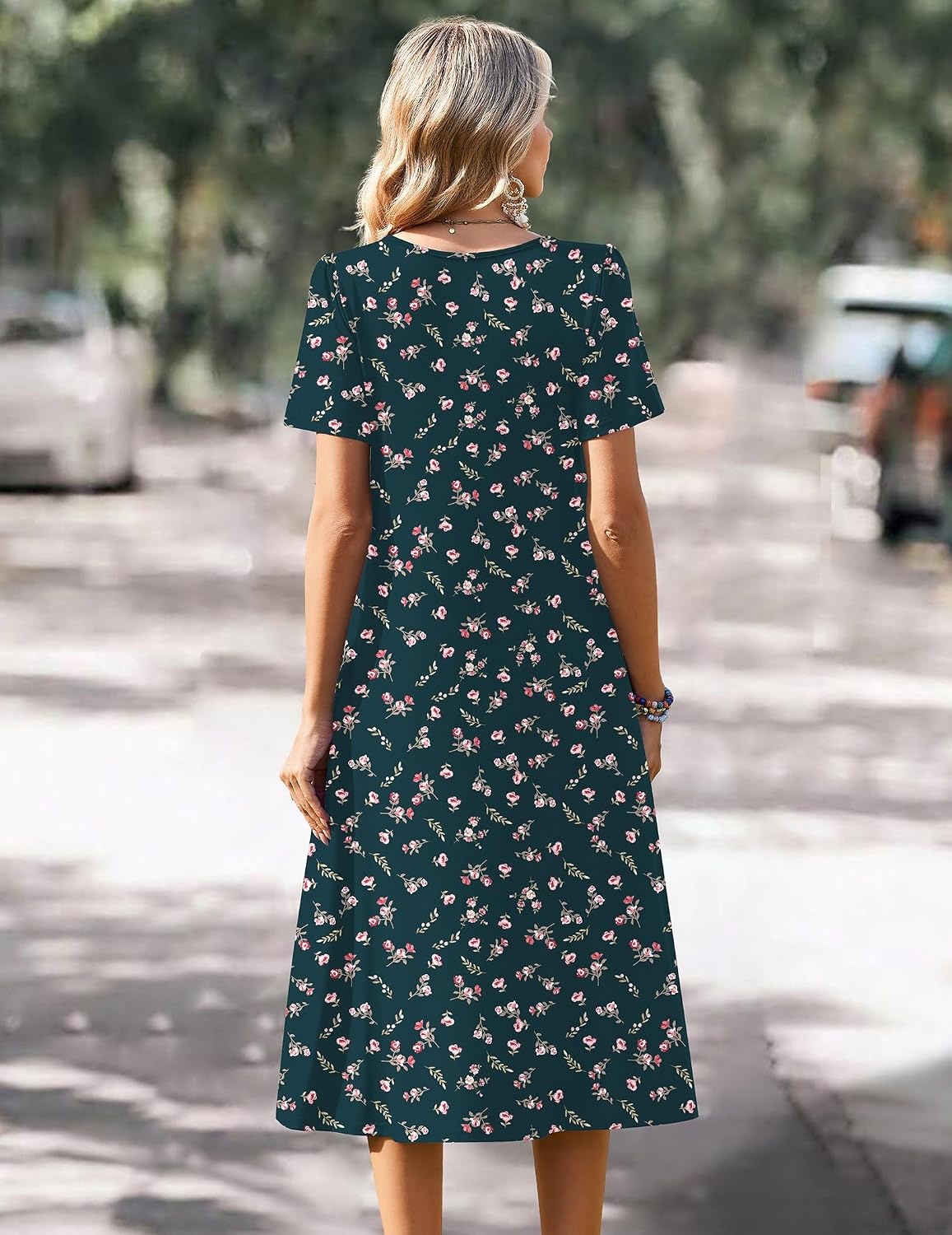 image:imageZeagoo Summer Casual Dress for Womens Floral Midi Sundress with PocketsFloral66